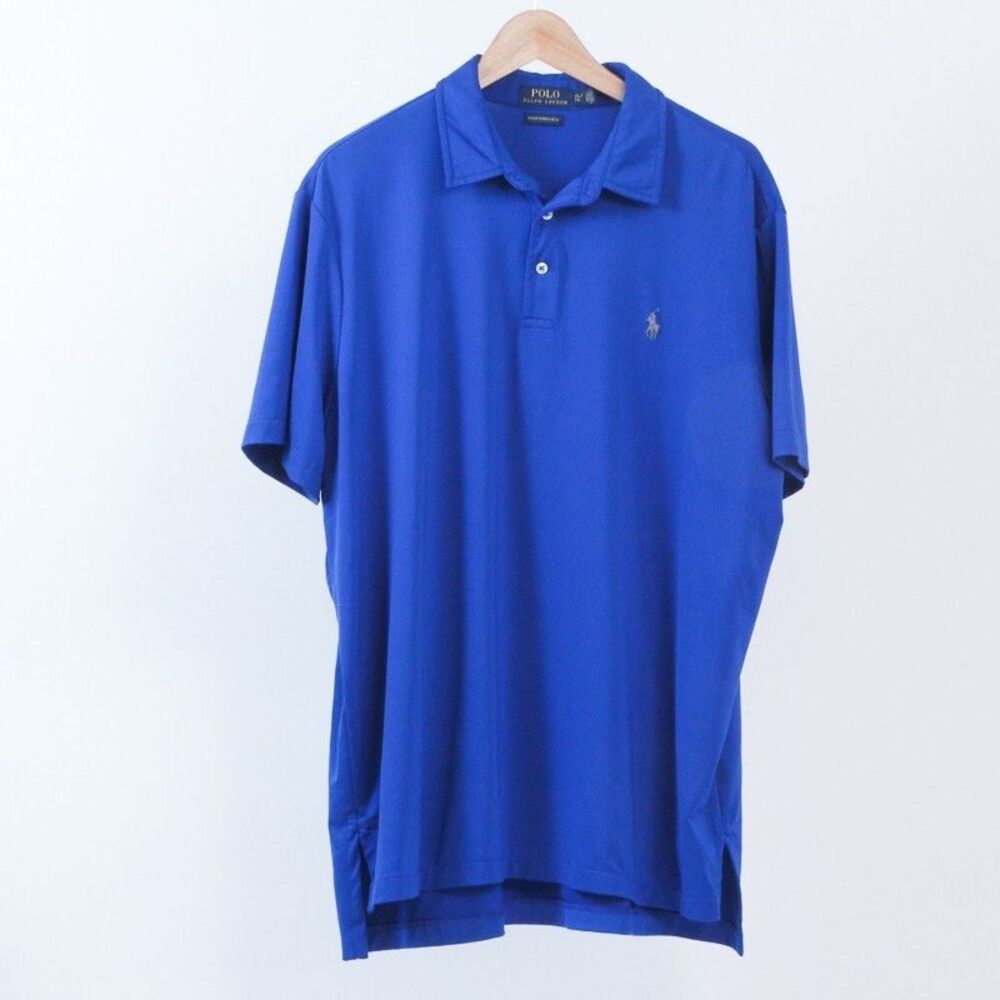 Polo Ralph Lauren Mens XL Performance Polo Shirt Royal Blue Short Sleeve Golf
